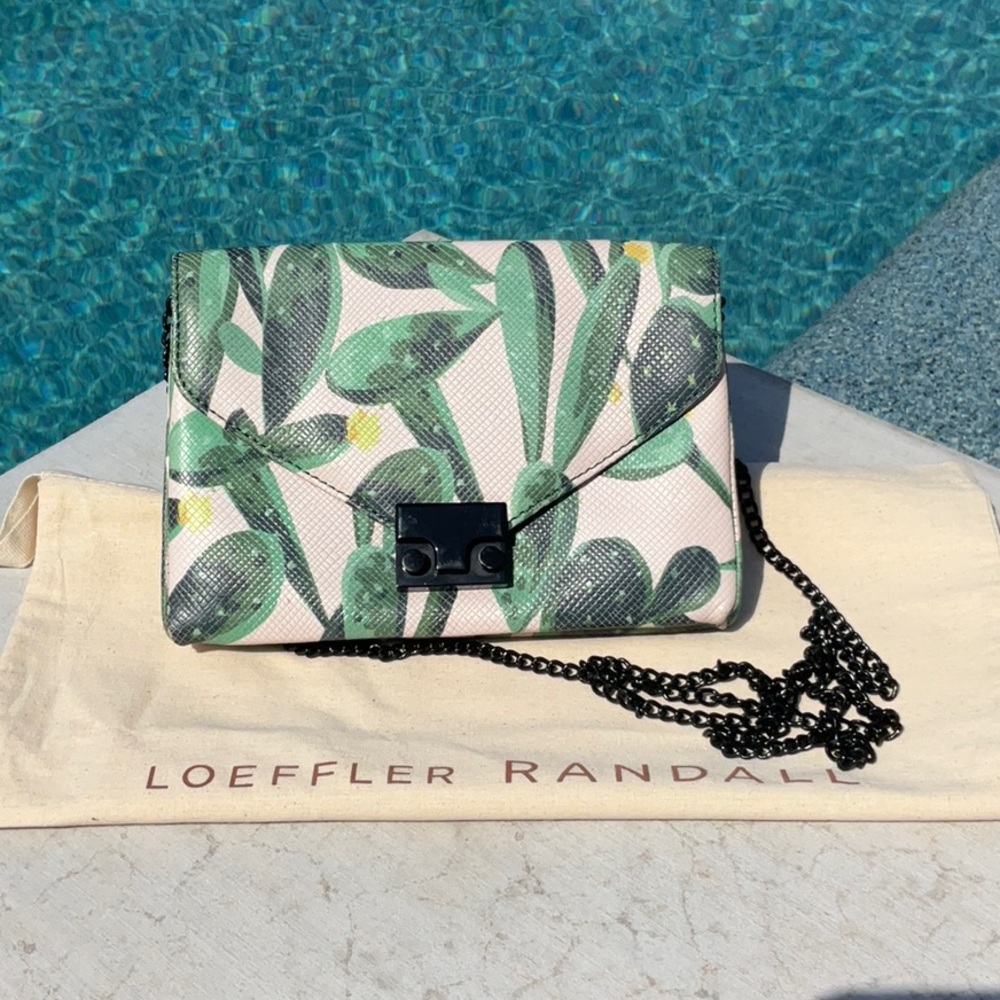 Leoffler Randall Cactus Garden Crossbody With Built In Make Up Mirror